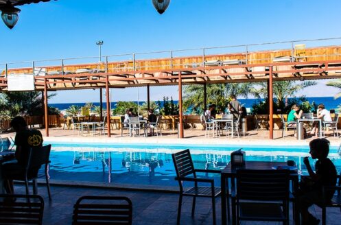 The seaside restaurant at Darna Divers Village